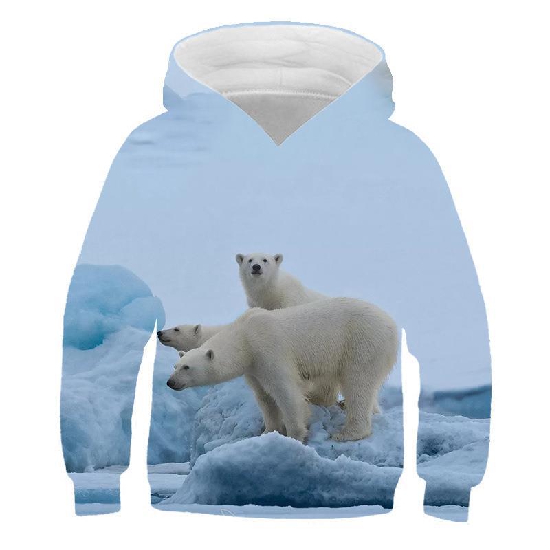 

Autumn 3D Arctic Animal Printed Hoodies Fashionable Casual Sports Long Sleeved Children s Boy Hooded Sweatshirts 110