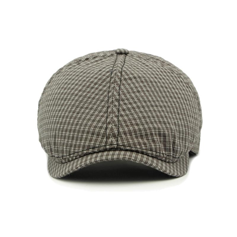 Șapcă Octogonală Retro pentru Bărbați Șapcă Britanică Șapcă Plaid Șapcă Newsboy Plaid