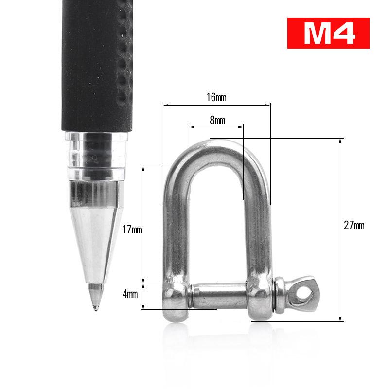 304 Stainless Steel Bow Shackle - Tow Hook, Marine Rope Ring, Chain Lifting Rigging Connector