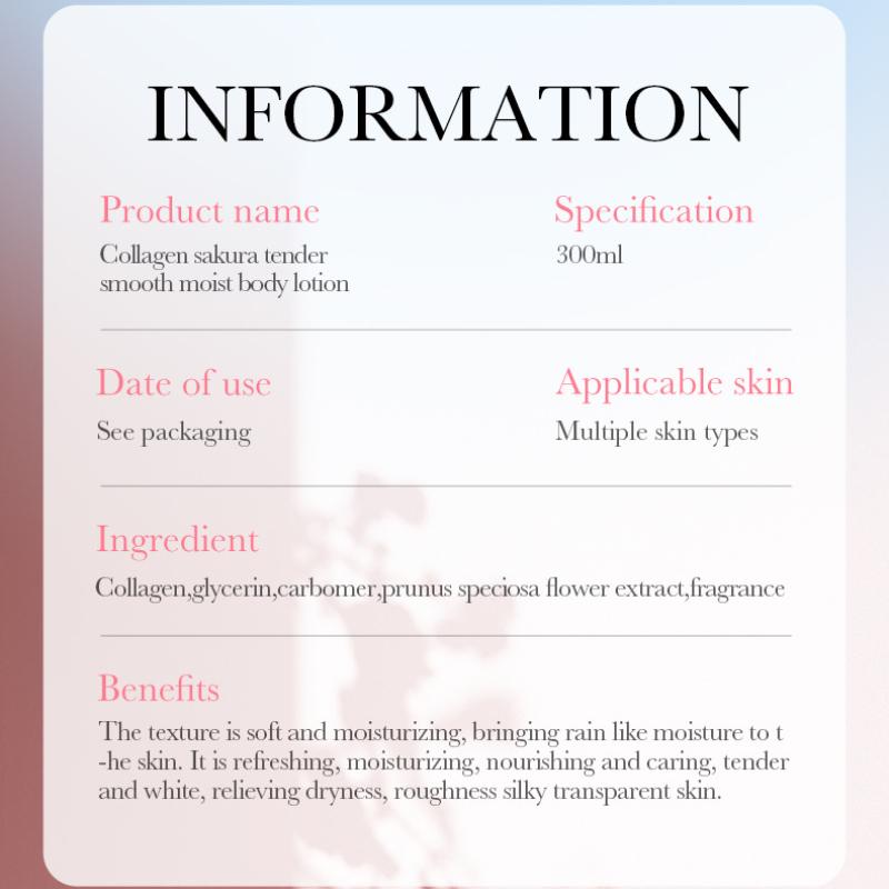Sakura Bodylotion 300ml SADOER Kollagen Glättende Feuchtigkeitspflege