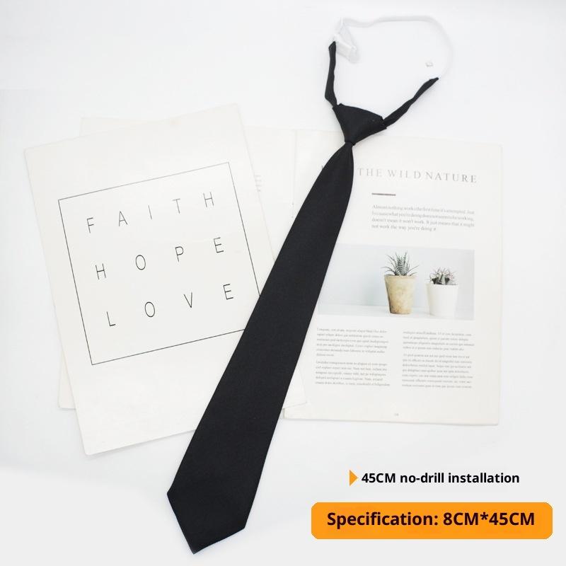 Solid Color Children'S Snap Tie Basic Black Short Student Casual All-Match Tie Male Female Accessories