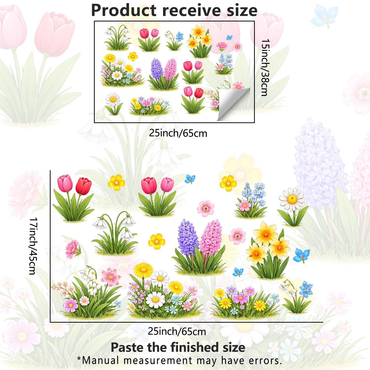 

Creative Stickers - Spring Floral Glass Sticker Film for Bedrooms, Living Rooms, Kitchens and Bathrooms JDT-A652