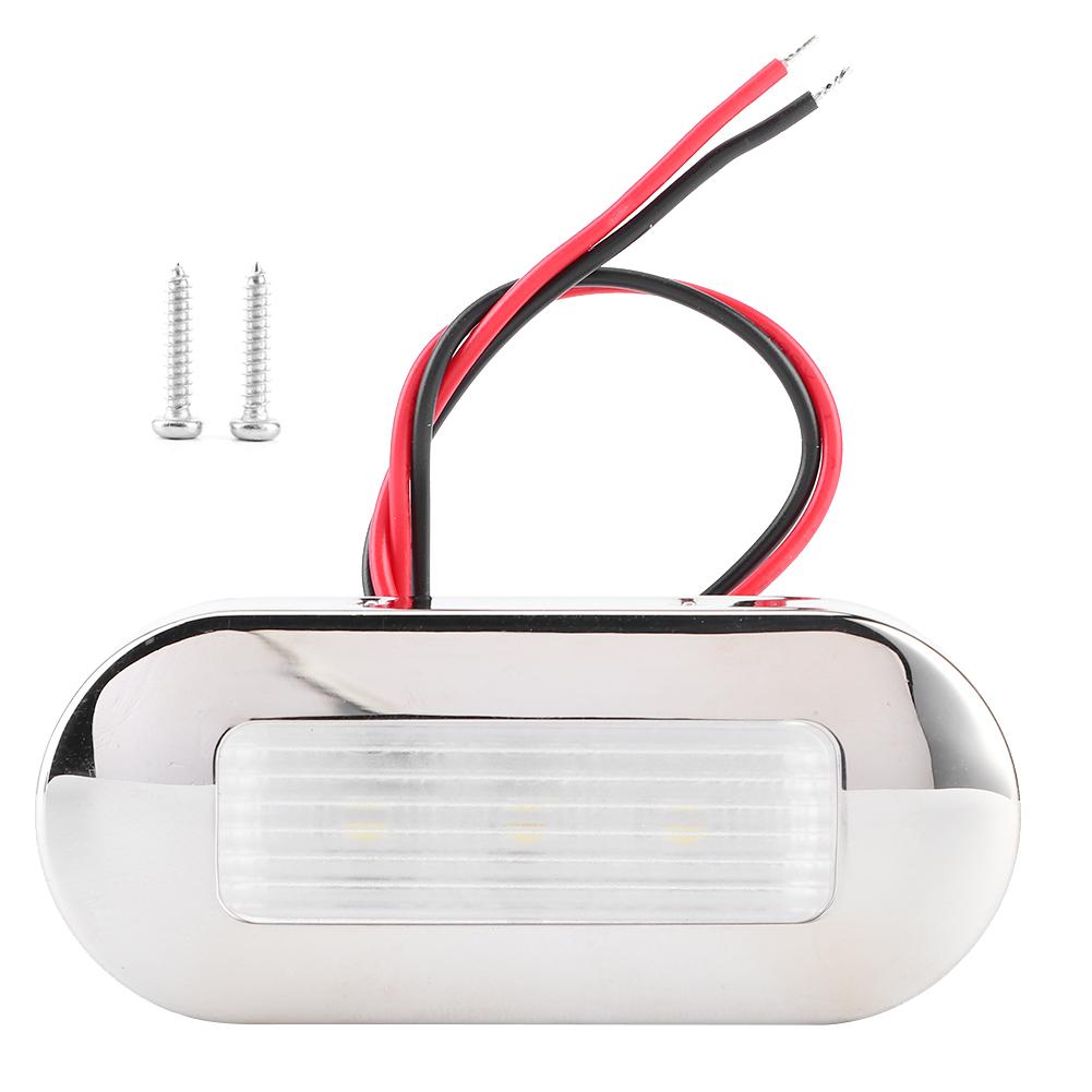 12V DC LED Walkway Courtesy Light Oval Shape 3 Lamp Beads IP67 Waterproof for Marine Boat RV