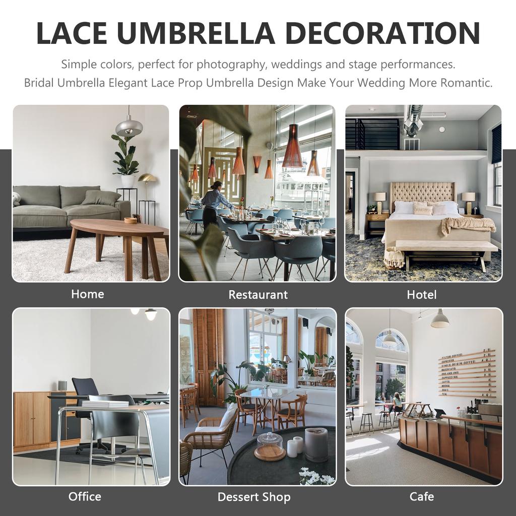 Koronkowy Parasol Panny Młodej Dziewczynki Weselny Parasol Vintage Żelazne Parasole na Przyjęcie Herbaciane Dekoracyjne
