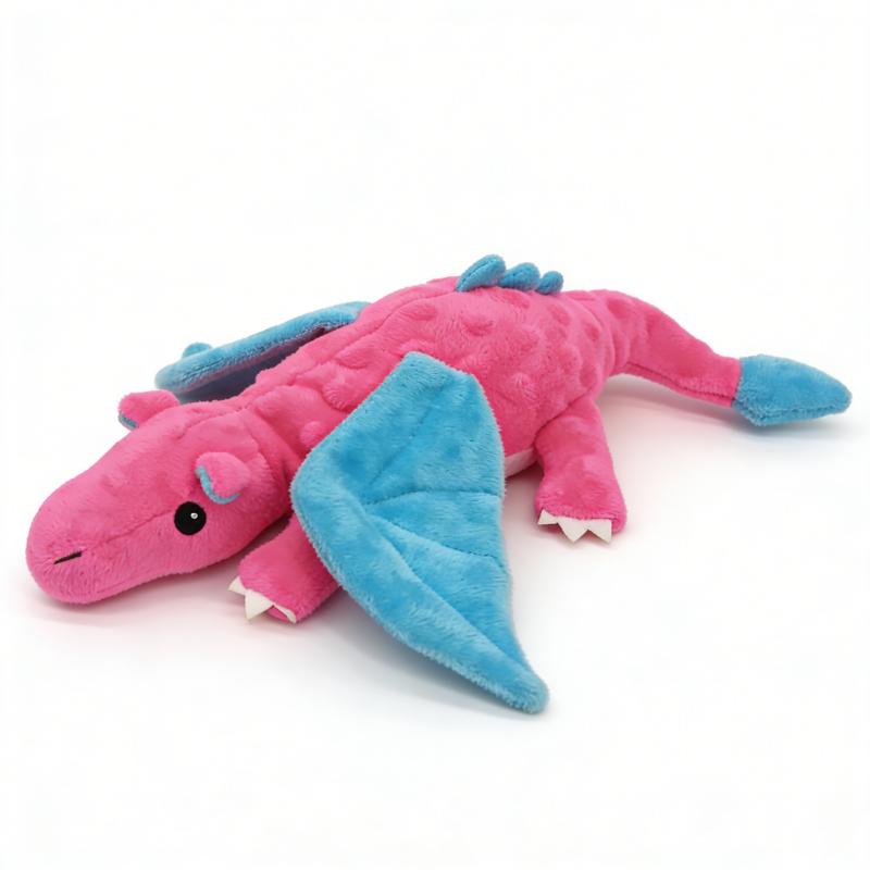

Dog Flying Dragon Indestructible Plush Squeak Toys Resistant Safe Dog Play Tough Cute Animal Toys Pet Supplies Tooth Chew Toy