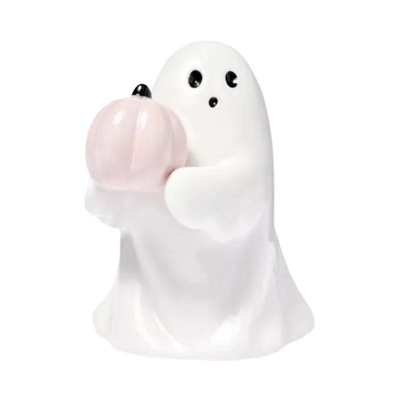 

Bootiful Resin Ghost Halloween Decorative Figurine Target Spooky Small Ornament Holding Pumpkin and Bat Halloween Decoration