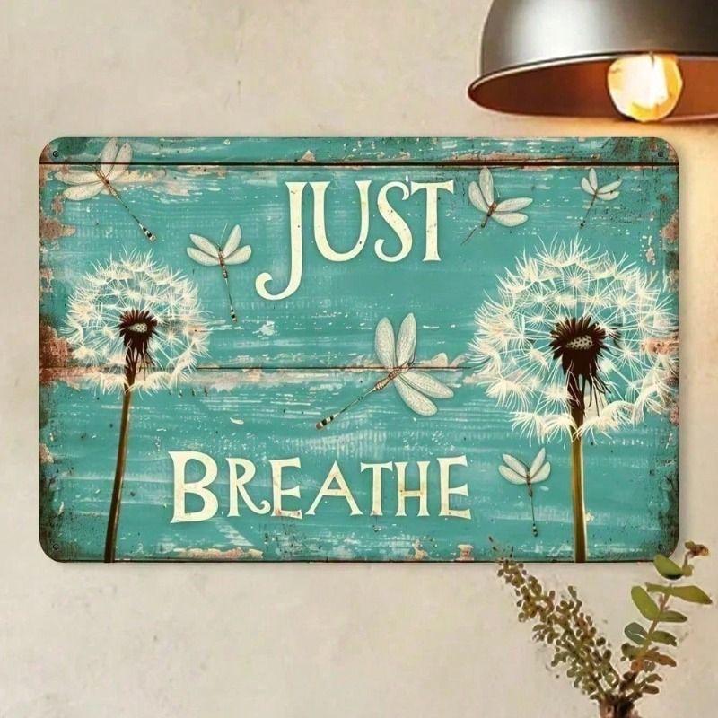 Vintage Metal Dandelion Sign 30cm Rustic Wall Decor for Cafe Bar Home