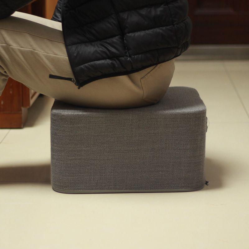 

Minimalist Japanese Style Tatami Fabric Square Stool Linen Gray 39*39*20cm