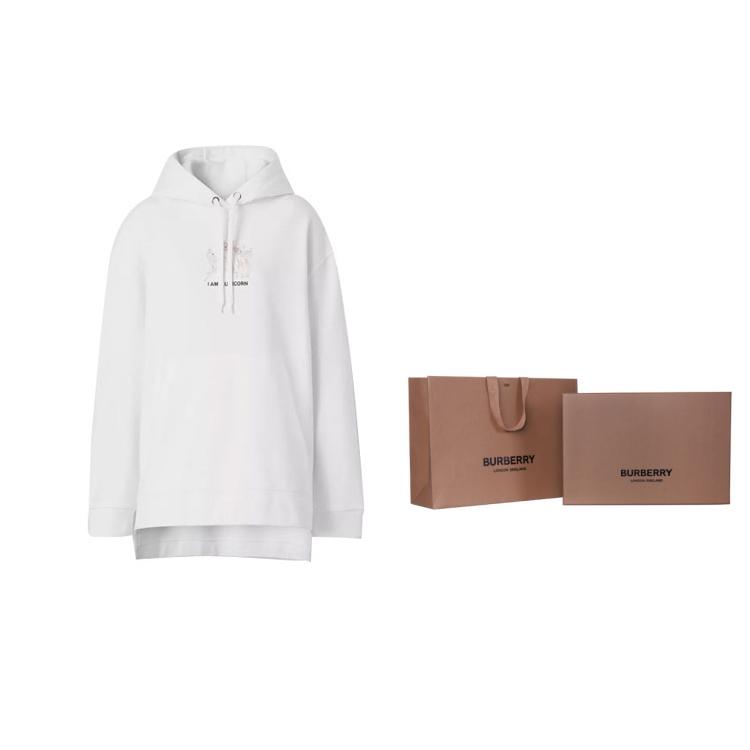 Burberry Step-hem Embroidered Hoodie 80432261