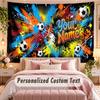 Soccer (284) Theme Wall Tapestry Customized With Name Text Personalized Hanging Tapestry For Bedroom Living Room Decor