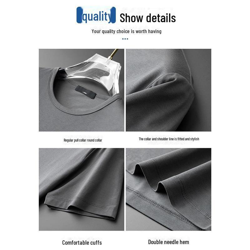 Men's Japanese Ice Silk Summer T-Shirt - Short-Sleeve, Solid Color, Quick-Dry, Elastic Modal Cotton.