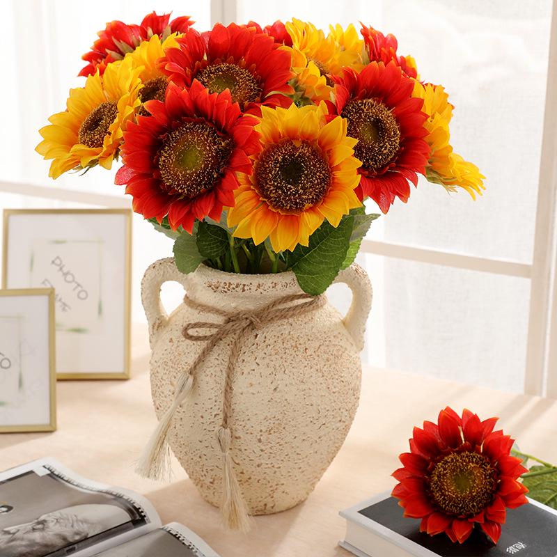 Sunflower fake flower single branch large flower head home living room decorative flower