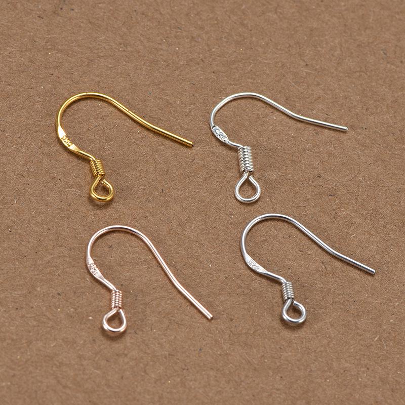 18K Solid Gold Color-Retaining Earring Hooks S925 Semi-Finished Handmade DIY Jewelry Components
