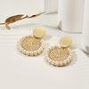 Atmospheric Imitation Pearl Circular Spiral Patterned Earrings for Women's Jewelry Attending Banquets or Wedding Scenes