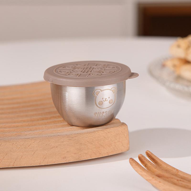 Barbecue Dipping Cup Stainless Steel Dipping Sauce Cup Outdoor Portable Seasoning Dish Salad Jam Cup Western Seasoning Dish