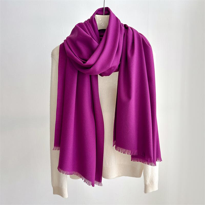 Fashion Winter Cashmere Scarf For Women Warm Solid Color Wraps Shawls Bandana Foulard Neckerchief Poncho Echarpe Pashmina Stoles