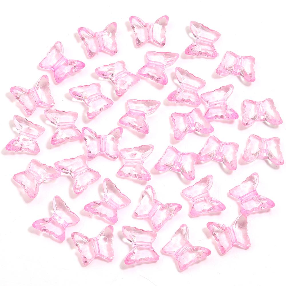 100pcs 16X13mm Butterfly Acrylic Beads for Jewelry Making Cute Loose Spacer Animal Beads DIY Bracelet Necklace for Kids Girls