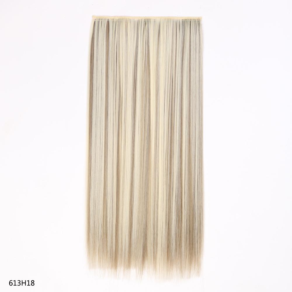 

Синтетические накладные волосы на заколках, одна часть с 5 зажимами, длинные прямые волосы, коричневый цвет, блондин, для ежедневного использования женщинами