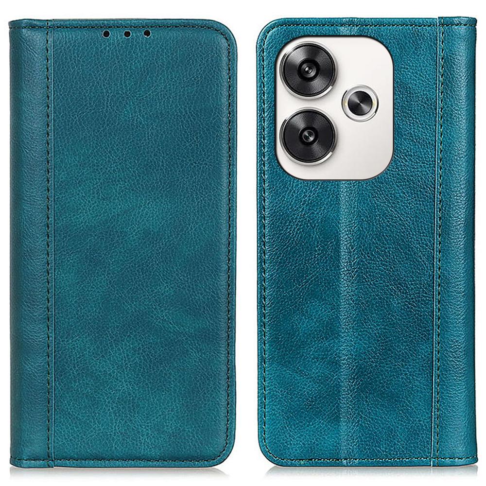 

For Xiaomi Poco F6 5G/Redmi Turbo 3 5G Split Leather Flip Phone Cover Wholesale Wallet Mobile Phone Cases Green