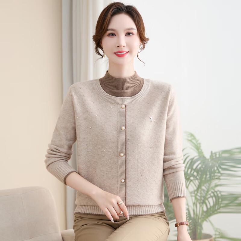 YUZHAOLIN Women's Fake Two-Piece Knit Sweater
