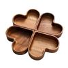 Modular Stackable Heart Designs Wood Tray Wooden Appetizer Platter For Dining Table Centerpiece And Decorative Storage