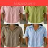 Camicia Casual in Lino da Donna con Collo a Revers e Maniche Corte per il Comfort Estivo