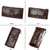 Woman/Men Long Wallet Genuine Leather RFID Anti-fraud Multi Functional Card Holder Coin Purse Vintage Male Zipper Money Bag Clutch