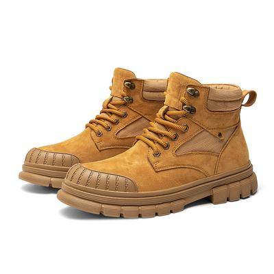 Mode Outdoor Leder Herren Slipper Stiefel Plateau Schuhe Luxusmarke Herren Winter Plüsch Schneestiefel Mode Allround Herren Motocross Stiefel