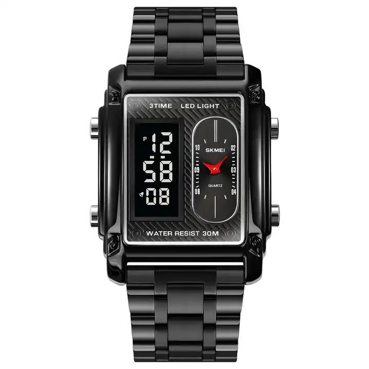 SKMEI 1868 New Arrival 3ATM Waterproof Digital Unique Men Chronograph Relogio Fashion Electronic Steel Leather Watches SKMEI 1868