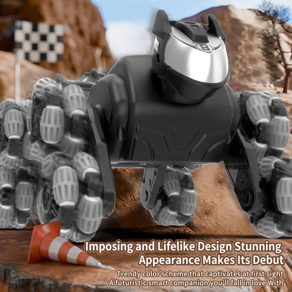 Rc Robot Dog Electronic Robot Dog Stunt Twist Drift Toy Rotation Hand Remote Dual Control Electric Pet for Children's Toys Boys