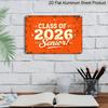 2D Flach, 1 Stück Jahrgang 2026 Senior Aluminiumschild 20x30 cm - Retro Orange verwittertes Design, "JAHRGANG 2026 Senior!"""Zitat, Abschlussgeschenk für High"""