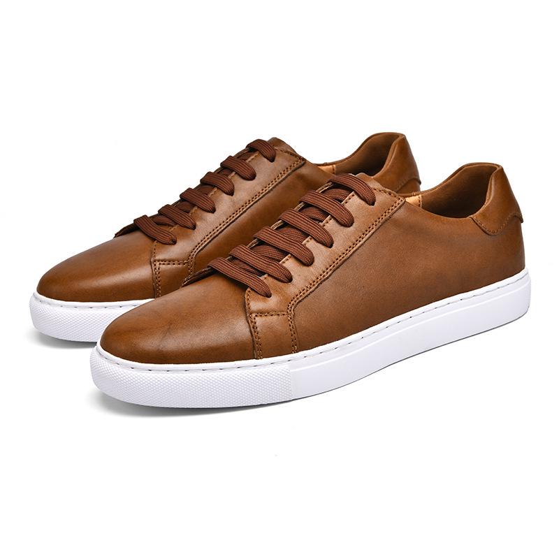 Men s Summer Crocodile Pattern Leather Slip-on Shoes - Large Size, Casual Business Style 38 коричневый