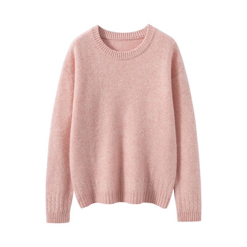 New Autumn/Winter Women's Cashmere Knit Pullover - Loose Fit, Slimming Round Neck