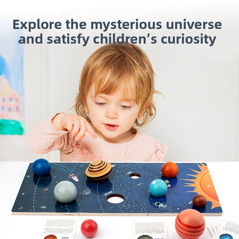 Childrens Wooden Toys Planetenerkennung Acht Planeten Im Weltraum Wissenschaftliches Erkundungsspielzeug Toddler Montessori Plaything