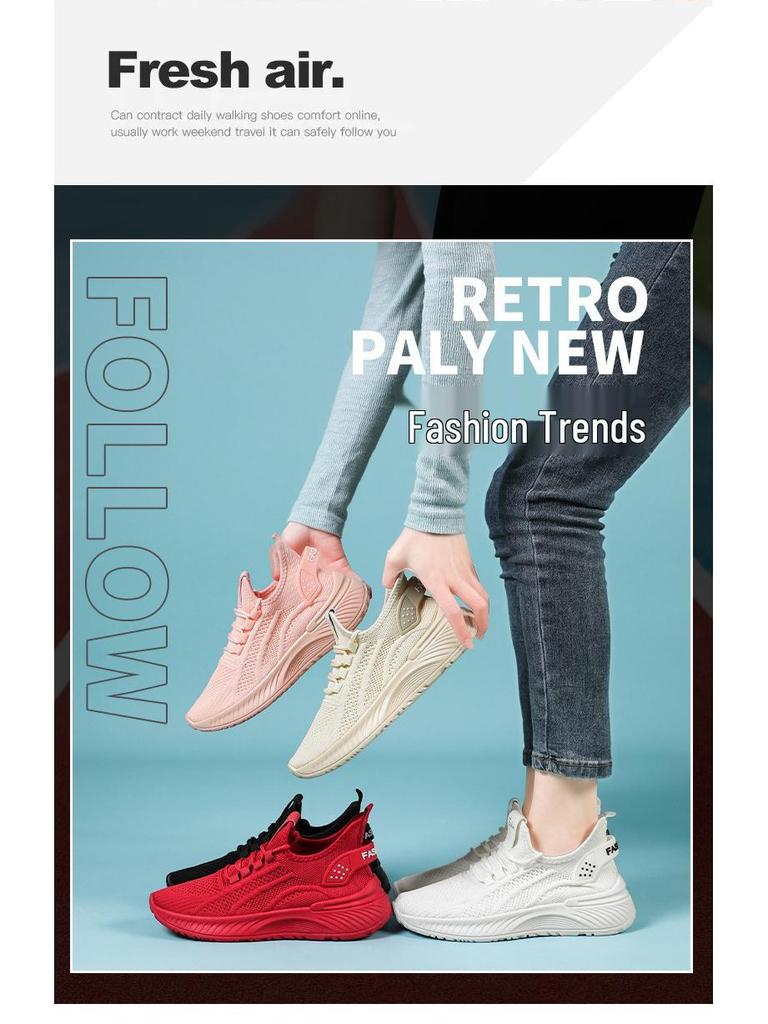 Women's Summer Slip-On White Sport Shoes, Soft Soles, Air Cushion, Non-Tiring Casual Footwear