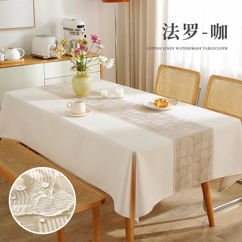 Popular Thickened Cotton and Linen Table Mats, Household Rectangular Tea Table Towels, Tablecloths, Waterproof and Oil-proof