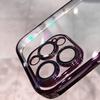 Luxury Plating Bumper Silicon Clear Case For iPhone 16 15 14 13 11 12 Pro Max Mini XR X XS Plus Purple Soft Shockproof Cover