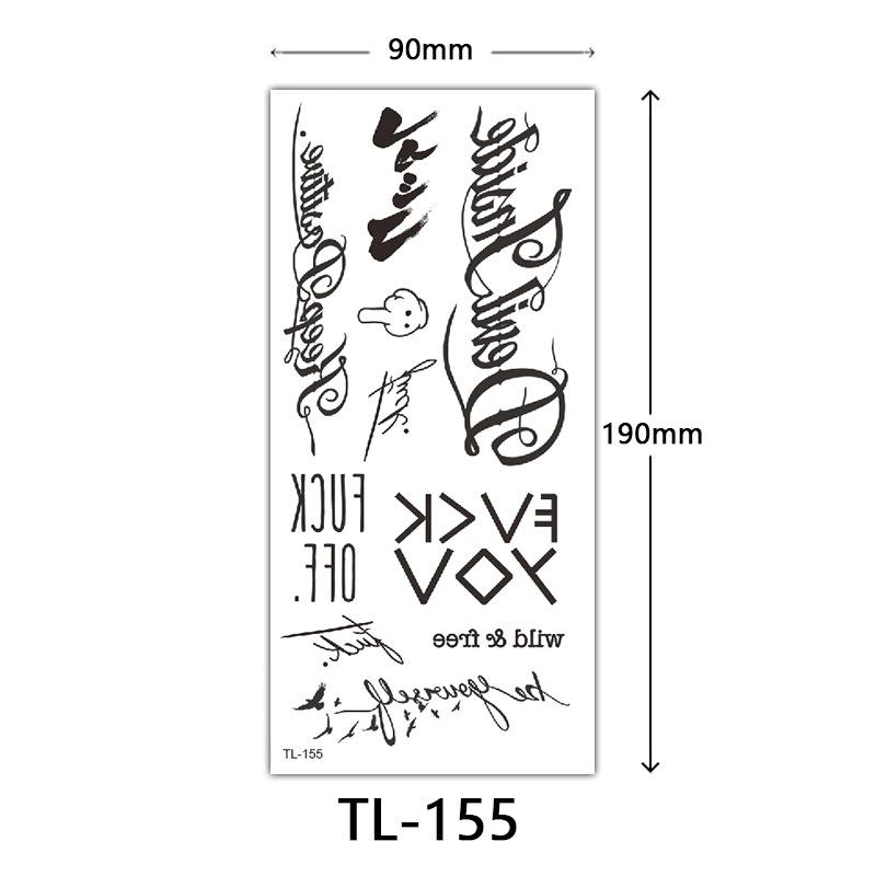Flower Tattoo Stickers, Color Sketch Tattoo Stickers, English Letters, Wedding Photography Tattoo