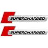 GAPPORE 2pcs Metal Supercharged Logo Car Emblem Premium Auto Badge Rear Trunk Sticker Side Fender Decal (Chrome-red)
