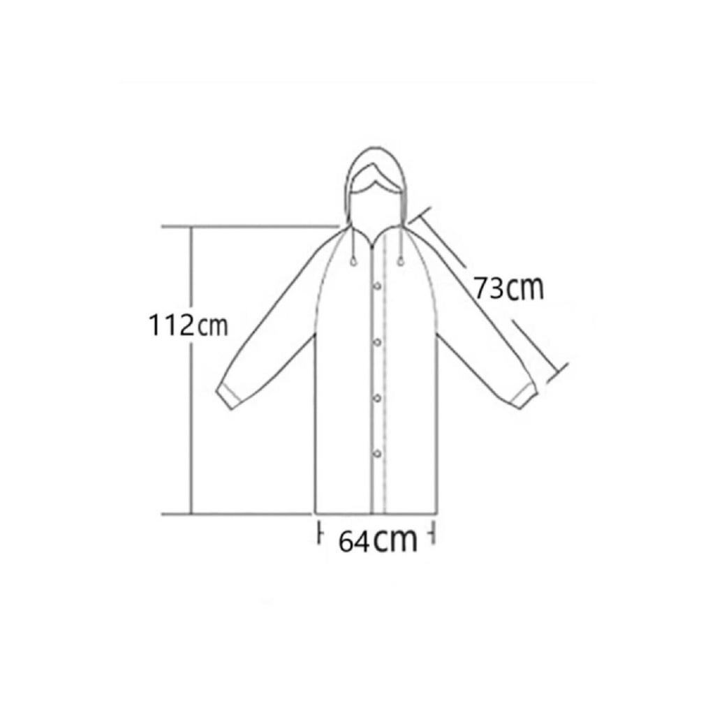 Wasserdichter Regenmantel für Damen und Herren mit Druckknopfverschluss und Kapuze Eva Weiß