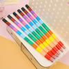 12-Color Building Block Crayons Fun Rainbow Color Stackable Drawing Crayons Graffiti Pen Art Supplies Birthday Gift Boy Girl