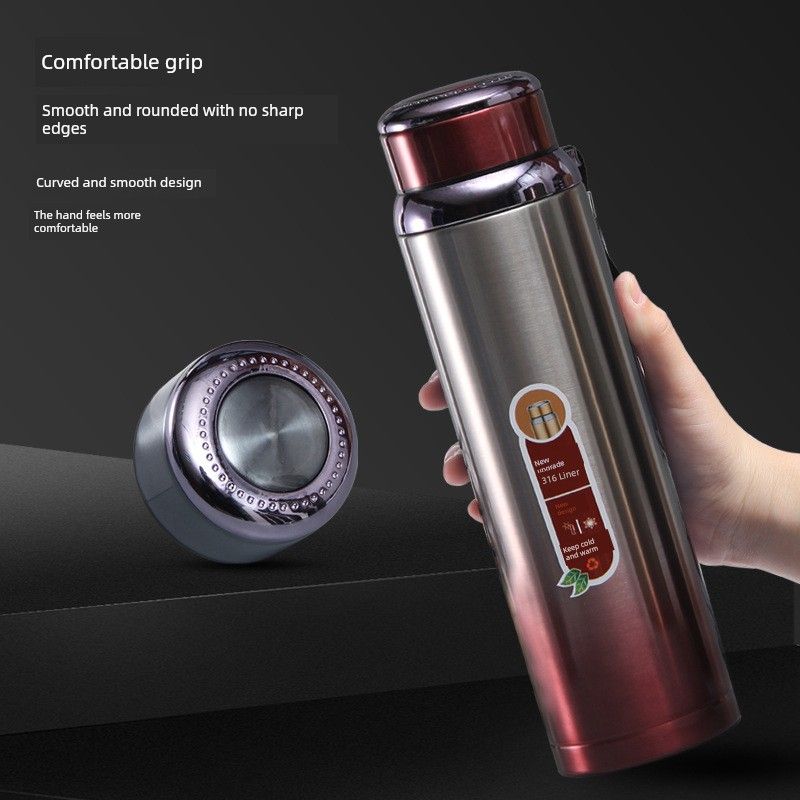 316 Stainless Steel Sports Water Bottle, Outdoor Portable Car-Mounted Sling Water Cup, Gradient Star Bottle, Large Capacity Thermos Cup