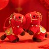 1Pcs Blessing Message Horse Doll Keychain Red Horse Plush Stuffed Toys Bag Pendant  Year Gift For Friends