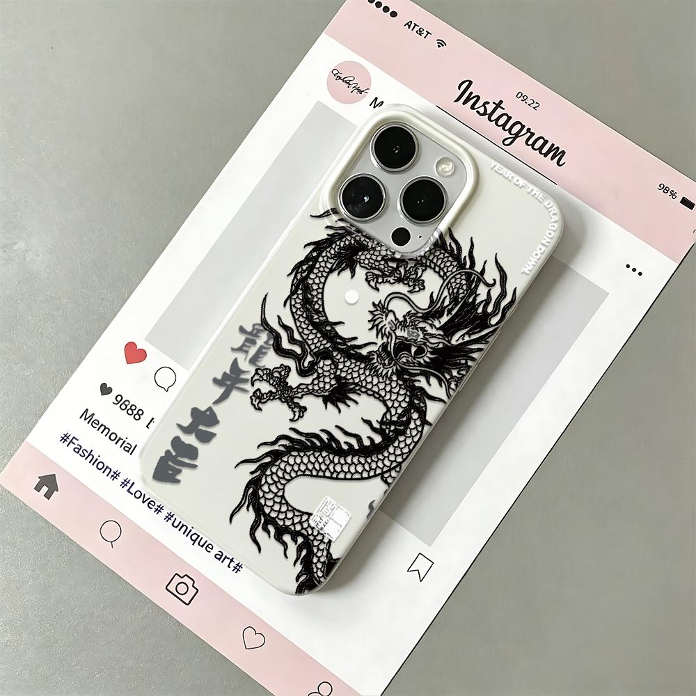 Phone Case For Iphone 11 Pro Max 15 Plus 16 17 Air 14 13 12 Shockproof Absorption Thin The Year Of The Dragon Good Luck Cover