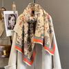 Floral Thickened Warm Scarf Tassel Pashmina Shawl Women‘S Imitation Cashmere Warps Autumnwinter Coldproof Windproof Blanket