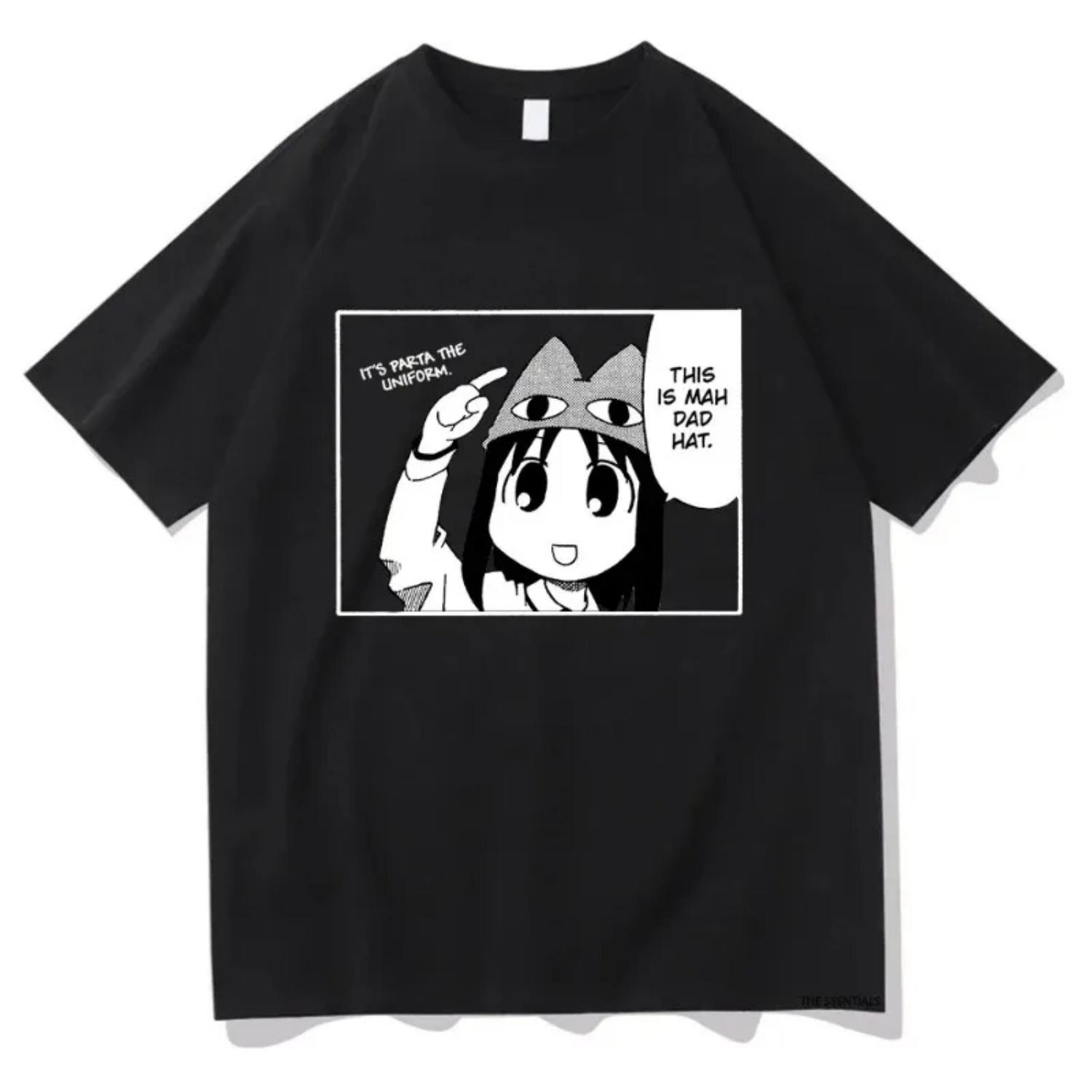 Hot Anime T Shirt THIS IS DAD HAT Chiyo Chan Men women Funny Kawaii Tshirt Unisex Vintage Print Oversize Tops Cotton Tees Shirts S