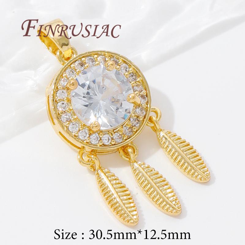 18K Real Gold Plated Crystal Charms For Jewelry Making,Trendy Jewellery Charms Accessories,Pendant For Needlework