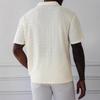 Camiseta de Verano Nueva de Manga Corta Tejido Jacquard Hueco de Punto Cárdigan para Hombre