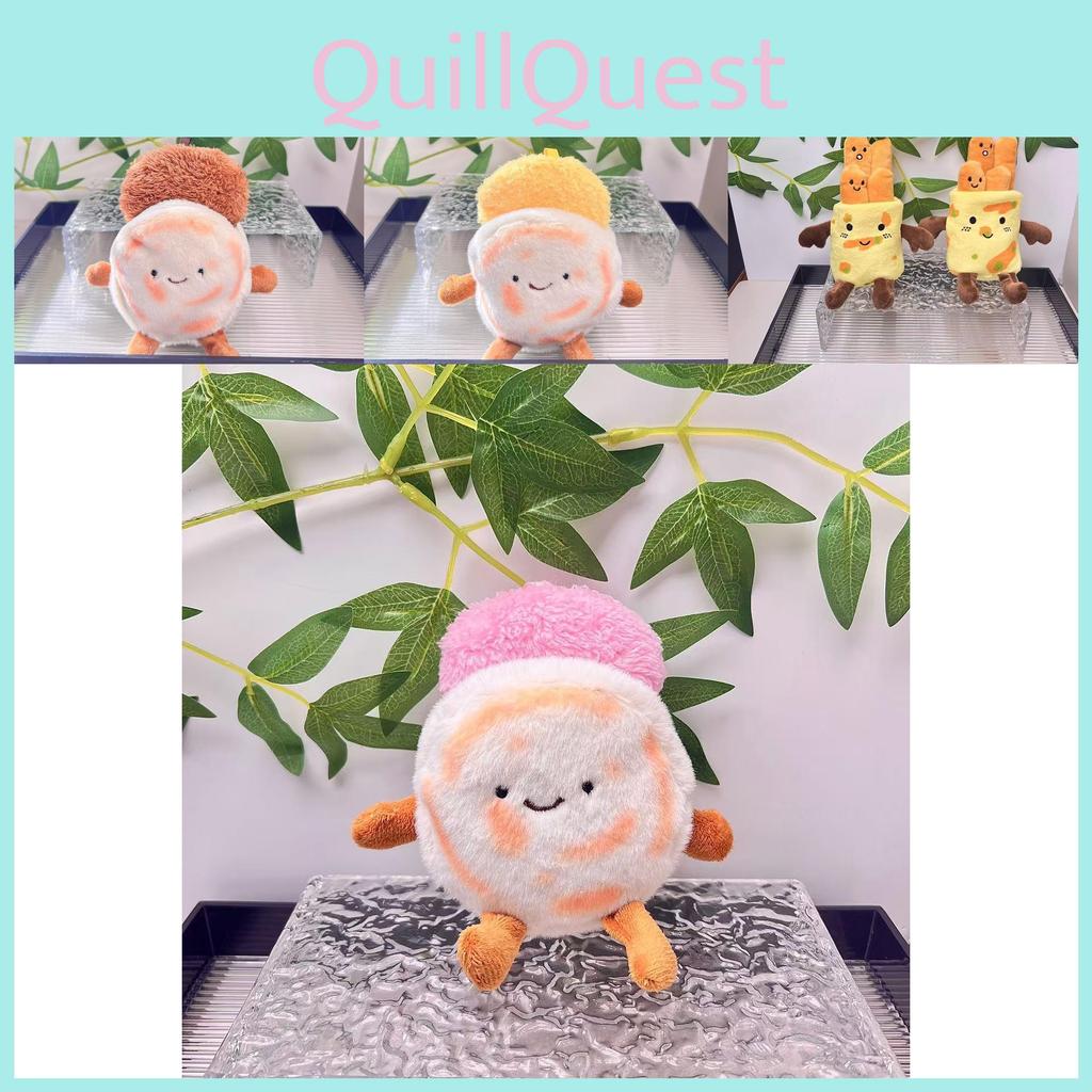 Cute Plush Pancake Food Doll Keychain Soft Pp Cotton Adorable Pendant Accessory