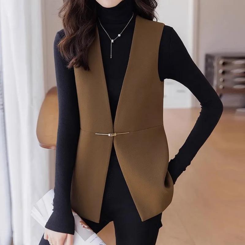 Sleeveless Suit Vest Jacket for Women Autumn New Professional Vest Vest Casual Versatile Vest for Women